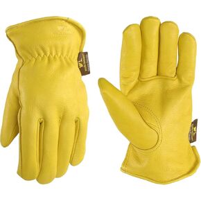 Men's Deerskin Winter Work Gloves,100-gram Thinsulate Insulation, Fleece-Lined, X-Large (Wells Lamont 963XL), Saddletan