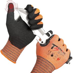 Highest Level Cut Resistant Gloves, ANSI A9 Cut Proof Work Gloves Men&Women Heavy Duty, Working Gloves Touch-Screen Compatible, Durable Cutting Gloves for Fishing, Woodworking, Gardening (L)
