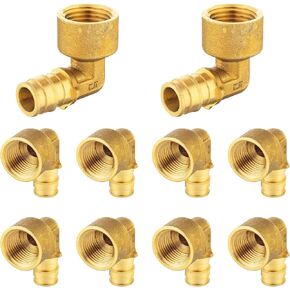 10-Pack PEX-A Fitting, 1/2" PEX-A x 1/2" Female NPT Thread PEX Expansion Elbow, ASTM F1960