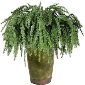 8 Pcs 28" Christmas Norfolk Pine Stems,Norfolk Pine Branches Artificial Christmas Greenery Stems Picks Crafts Faux Xmas Stems Norfolk Pine Branches for Garland Home Decoration Indoor Outdoor Decor