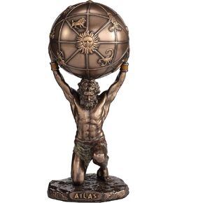 Veronese Design 5 1/2 Inch Atlas The Titan Who Holds The Sky Resin Sculpture Cold Cast Bronze Finish