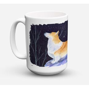Caroline's Treasures SS8373CM15 Starry Night Corgi Dishwasher Safe Microwavable Ceramic Coffee Mug 15 ounce, 15 ounce, multicolor