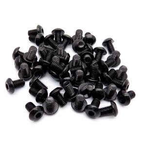 100pcs M5x20mm Button Head Machine Screw Internal Hex Black Oxide Coating