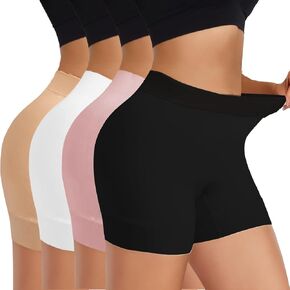 2-4 Pack Anti Chafing Shorts Women, Seamless Slip Shorts for Under Dresses, Spandex Bike Shorts for Yoga Workout
