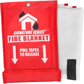 Signature Series Fire Blanket | Flame Suppression Fiberglass Blanket for Home & Kitchen Safety