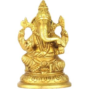 ASHIRWAD Brass Lord Ganesha Idol Statue for Home Hindu God Ganpati Bappa Vinayaka Murti (Ganesh-08)