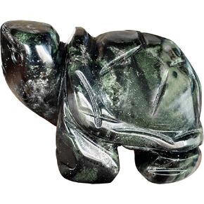 Africa Bloodstone Stone Turtle Statue, Hand Carved Tortoise Animal Collectible Sculpture Fengshui Healing Crystal 1.5"(40mm) in Kuwait