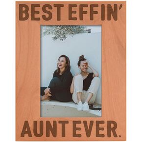 Home Decor For Favorite Aunt Gifts Best Effin Aunt Ever Gifts Wood Engraved Portrait 4x6 Photo Frame