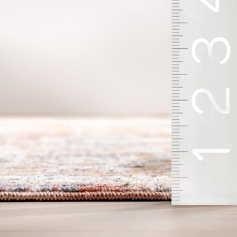nuLOOM Brittany Oriental Style Medallion Area Rug - 8x10 Area Rug Oriental & Oriental Style Rust/Blue Rugs for Living Room Bedroom Dining Room Kitchen in Kuwait