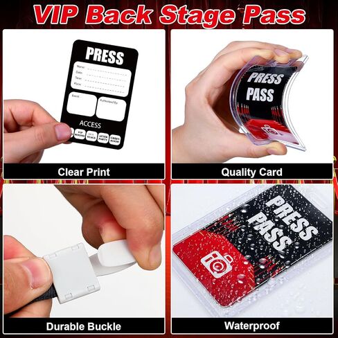 20 مجموعة من حبل VIP Pass VIP مع بطاقة مرور VIP بلاستيكية، حبل أسود منفصل، بطاقة VIP Back Stage Pass لجائزة الموسيقى، ليلة الفيلم، حفلة عيد الميلاد، حفلة موسيقية in Saudi Arabia