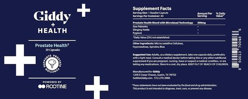 Giddy+Health Prostate Health Supplement with pygeum, Saw Palmetto, and stinging Nettle in Saudi Arabia