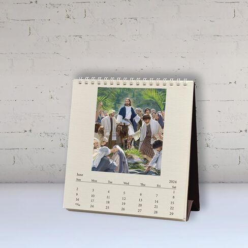 HavenLight 2024 Desktop Calendar - "The Good Shepherd" by Yongsung Kim, 6.75" x 6.125" Printed in Premium Archival Paper - Monthly Calendar, Christian Art - Jesus Picture in Saudi Arabia