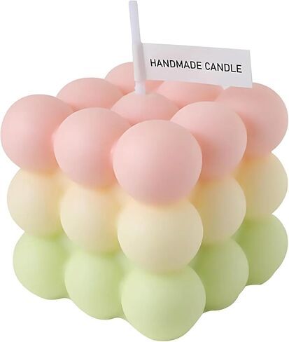 Handmade Bubble Candle - 2.3" × 2.3" Aesthetic Gradual Color Decor for Cute Room or Preppy Aesthetic, Teen Girls' Room Decor, TikTok Aesthetic Candles for Gifts in Saudi Arabia