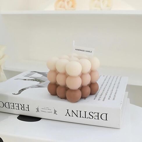 Handmade Bubble Candle - 2.3" × 2.3" Aesthetic Gradual Color Decor for Cute Room or Preppy Aesthetic, Teen Girls' Room Decor, TikTok Aesthetic Candles for Gifts in Saudi Arabia