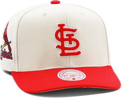 Mitchell & Ness St. Louis Cardinals MLB Game On Pro Precurved Snapback Hat Cap - Off White/Red in Saudi Arabia