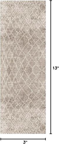 Rug Collective Runner Rug for Bedroom, Kitchen, Livingroom Decor, Waterproof Rug, Easy to Clean Runner, Nordic Nahla Beige Runner 2'6''X13'1'' Runner in Saudi Arabia