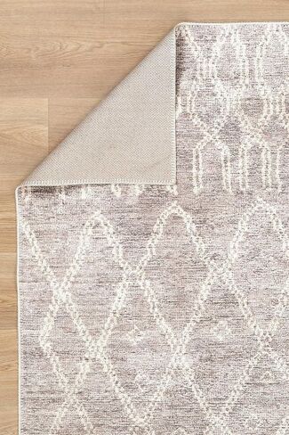 Rug Collective Runner Rug for Bedroom, Kitchen, Livingroom Decor, Waterproof Rug, Easy to Clean Runner, Nordic Nahla Beige Runner 2'6''X13'1'' Runner in Saudi Arabia