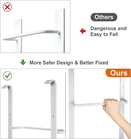 4-Rung Fire Escape Ladder, 45.28"x 17.91"(LxW) Basement Egress Ladder, Heavy Duty Metal Ladder Egress Basement Window Well Ladder for Fire Emergency Home Safety, (4-Rung, Gray) in Saudi Arabia