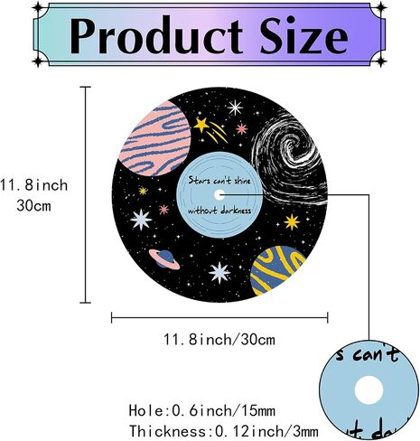 CREATCABIN Vintage Decor Records Wall Decor Signs Hippie 1950s Decor Collage Display Decoration Planet Waterproof for Wall Indie Art Aesthetic Bar Coffee Party Living Room Discos Music Studio 11.8Inch in Saudi Arabia