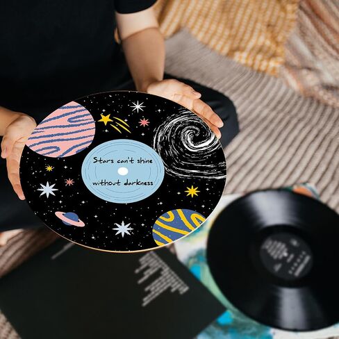 CREATCABIN Vintage Decor Records Wall Decor Signs Hippie 1950s Decor Collage Display Decoration Planet Waterproof for Wall Indie Art Aesthetic Bar Coffee Party Living Room Discos Music Studio 11.8Inch in Saudi Arabia