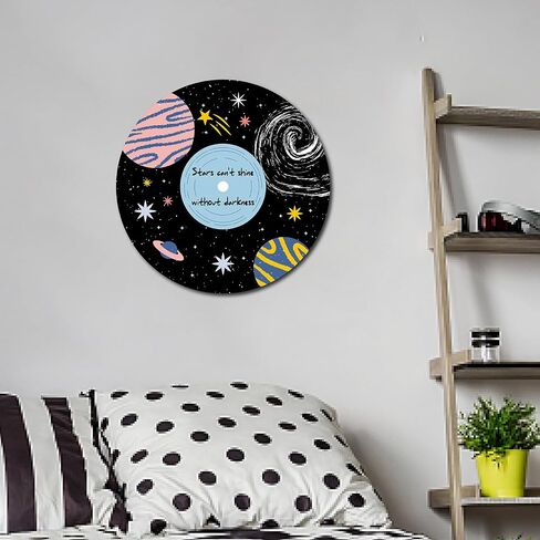 CREATCABIN Vintage Decor Records Wall Decor Signs Hippie 1950s Decor Collage Display Decoration Planet Waterproof for Wall Indie Art Aesthetic Bar Coffee Party Living Room Discos Music Studio 11.8Inch in Saudi Arabia