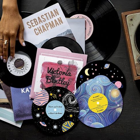 CREATCABIN Vintage Decor Records Wall Decor Signs Hippie 1950s Decor Collage Display Decoration Planet Waterproof for Wall Indie Art Aesthetic Bar Coffee Party Living Room Discos Music Studio 11.8Inch in Saudi Arabia