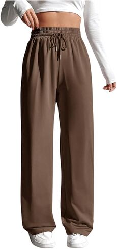 Women's Straight Leg Sweatpants High Drawstring Waist Workout Baggy Pants Casual Lounge in Saudi Arabia