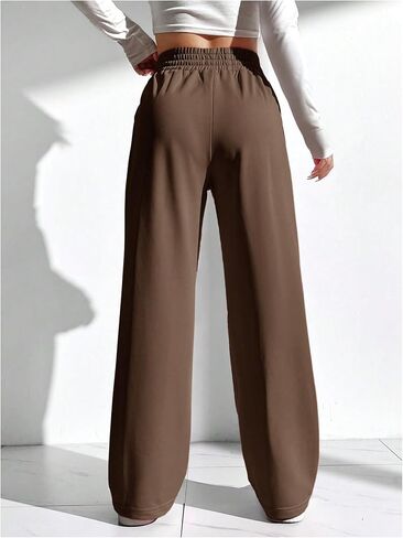 Women's Straight Leg Sweatpants High Drawstring Waist Workout Baggy Pants Casual Lounge in Saudi Arabia