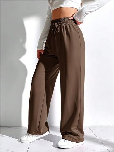 Women's Straight Leg Sweatpants High Drawstring Waist Workout Baggy Pants Casual Lounge in Saudi Arabia