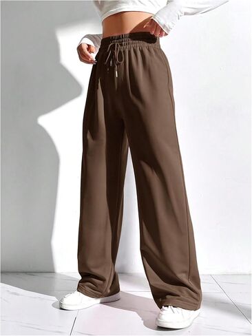 Women's Straight Leg Sweatpants High Drawstring Waist Workout Baggy Pants Casual Lounge in Saudi Arabia