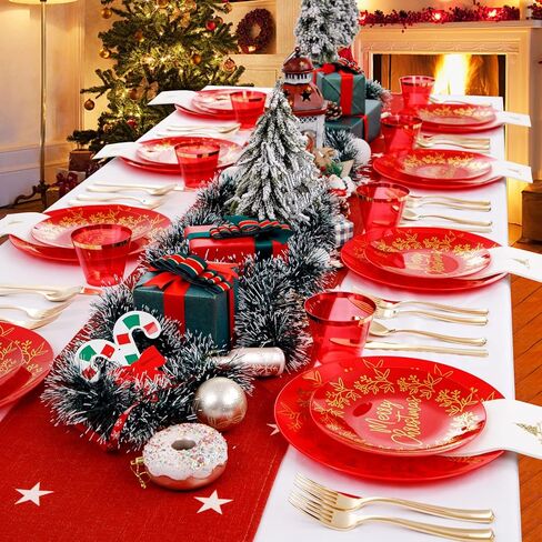 Morejoy 175PCS Thanksgiving Plastic Plates, Pink Gold Plastic Plates Disposable Include: 25 Dinner Plates, 25Dessert Plates,25 Cups,25 Forks,25 Knives,25 Spoons,25 Napkins,Perfect for Thanksgiving. in Kuwait