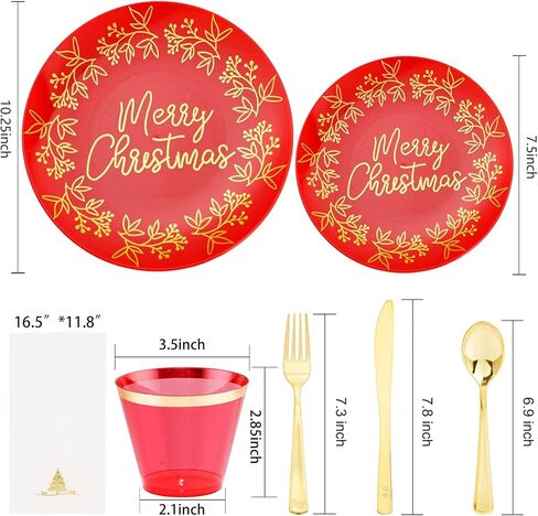 Morejoy 175PCS Thanksgiving Plastic Plates, Pink Gold Plastic Plates Disposable Include: 25 Dinner Plates, 25Dessert Plates,25 Cups,25 Forks,25 Knives,25 Spoons,25 Napkins,Perfect for Thanksgiving. in Kuwait