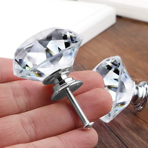 GoodtoU 12p Crystal Knobs Glass Drawer Knobs Dresser Knobs 30mm Diamond Knobs Pull and Knobs Crystal Knobs for Dresser and Drawers, Kitchen, Bathroom Cabinet in Saudi Arabia
