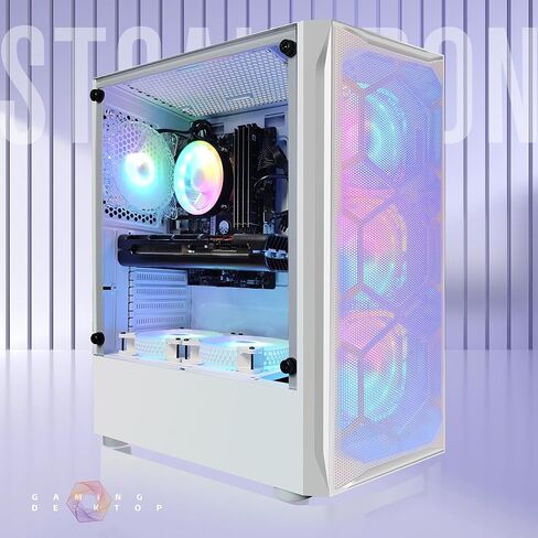 STGAubron Gaming Desktop PC, Intel Core i7-6700 up to 4.0G, 16G DDR4, 1T SSD, Radeon RX 5700 XT 8G GDDR6, 600M WiFi, BT 5.0, RGB Fan x 6, RGB Keyboard & Mouse & Mouse Pad, RGB BT Sound Bar, W10H64 in Saudi Arabia