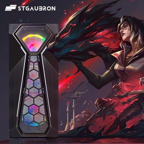 STGAubron Gaming Desktop PC, Intel Core i7-6700 up to 4.0G, 16G DDR4, 1T SSD, Radeon RX 5700 XT 8G GDDR6, 600M WiFi, BT 5.0, RGB Fan x 6, RGB Keyboard & Mouse & Mouse Pad, RGB BT Sound Bar, W10H64 in Saudi Arabia