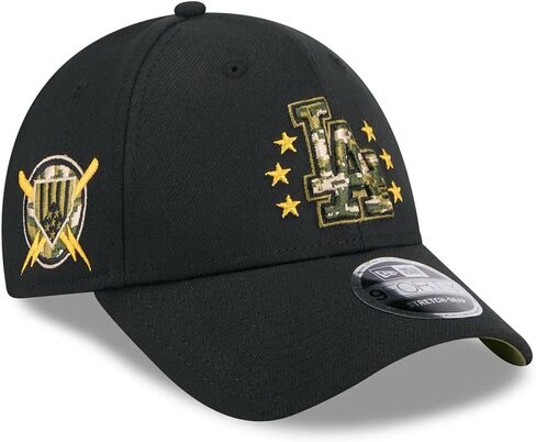 New Era Youth LA Los Angeles Dodgers 9FORTY 2024 Armed Forces Day Authentic Collection Snapback Cap, Hat Black in Saudi Arabia