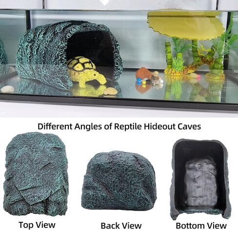 BNOSDM Reptile Hideout,Tortoise Hide Cave,Resin Rock,Bearded Dragon Hideaway,Turtle Basking Platform,Reptiles Habitat Decor Tank Accessories for Lizards Gecko Snakes Chameleon Frogs in Saudi Arabia