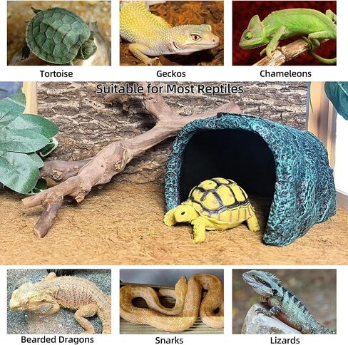 BNOSDM Reptile Hideout,Tortoise Hide Cave,Resin Rock,Bearded Dragon Hideaway,Turtle Basking Platform,Reptiles Habitat Decor Tank Accessories for Lizards Gecko Snakes Chameleon Frogs in Saudi Arabia