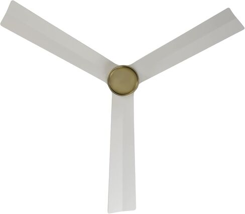 WAC Smart Fans Clean Indoor and Outdoor 3-Blade Smart Home Ceiling Fan 52in Satin Brass Matte White with Remote Control works with Alexa and iOS or Android App in Saudi Arabia