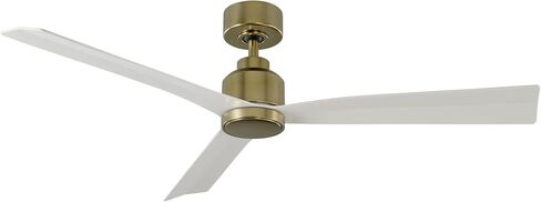 WAC Smart Fans Clean Indoor and Outdoor 3-Blade Smart Home Ceiling Fan 52in Satin Brass Matte White with Remote Control works with Alexa and iOS or Android App in Saudi Arabia