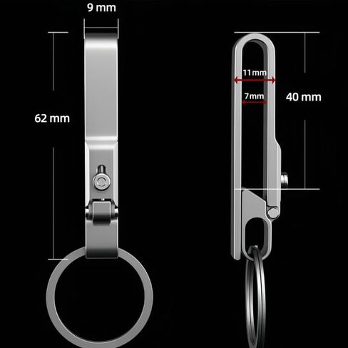 Titanium Gr5 Mortise Lock Design Key Belt Clip Keychain Clip With One Ti ring (Patented) MB9 in Saudi Arabia
