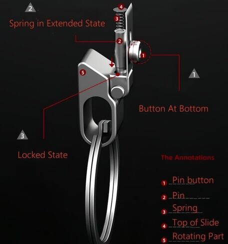 Titanium Gr5 Mortise Lock Design Key Belt Clip Keychain Clip With One Ti ring (Patented) MB9 in Saudi Arabia