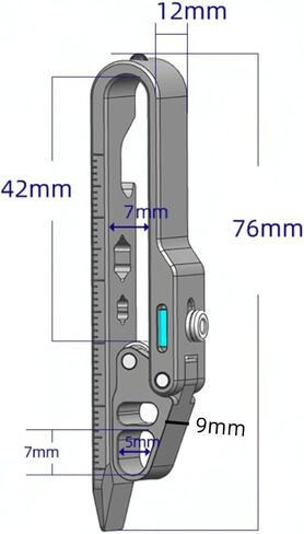 Titanium Gr5 Mortise Lock Design Key Belt Clip Keychain Clip With One Ti ring (Patented) MB9 in Saudi Arabia
