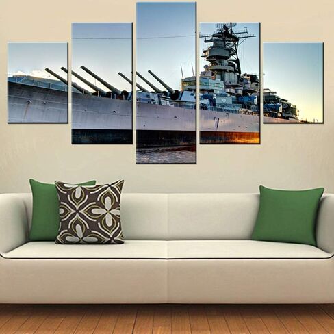 Norse Decor Black and White Painting Vikings Ship Artwork Fantasy Sailing Boat Pictures for Living Room Home 5 Panel Dragon Canvas Wall Art Modern Framed Ready to Hang Posters and Prints(60''Wx32''H) in Saudi Arabia