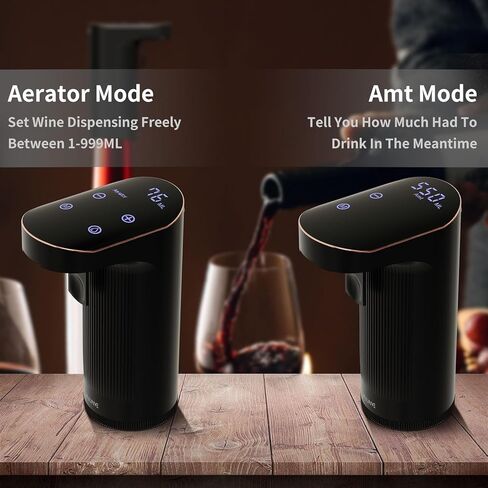 موزع النبيذ الكهربائي، دورق النبيذ بلمسة واحدة، مجموعة توزيع النبيذ 1-999 مل، بنك الطاقة ووظيفة التنظيف الذاتي، جهاز سكب مهوية النبيذ التلقائي يناسب معظم الزجاجات القابلة لإعادة الشحن عبر USB in Kuwait
