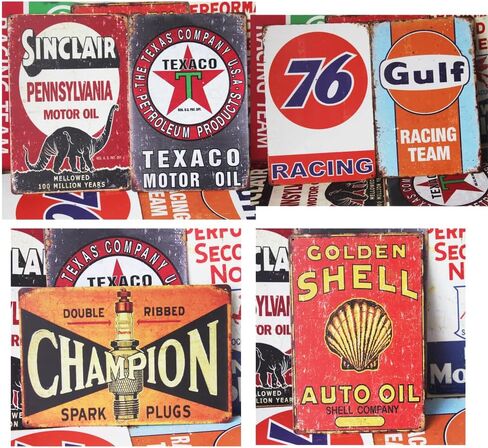 15 Pieces Old Gas Oil Retro Signs,Decorative Vintage Tin metal signs for Wall Art, Bar, Cafe, or Garage,Man Cave, 8x12 Inch in Saudi Arabia