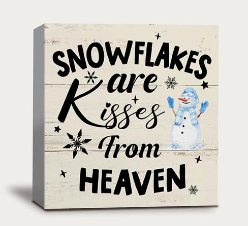 Snowman Winter Table Decorations, Snowflake Decorations, Snowman Christmas Decorations Indoor, Gift Snowman Centerpiece Farmhouse Winter Tabletop Signs 5 x 5 Inch in Kuwait