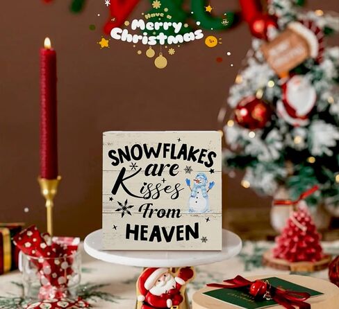 Snowman Winter Table Decorations, Snowflake Decorations, Snowman Christmas Decorations Indoor, Gift Snowman Centerpiece Farmhouse Winter Tabletop Signs 5 x 5 Inch in Kuwait