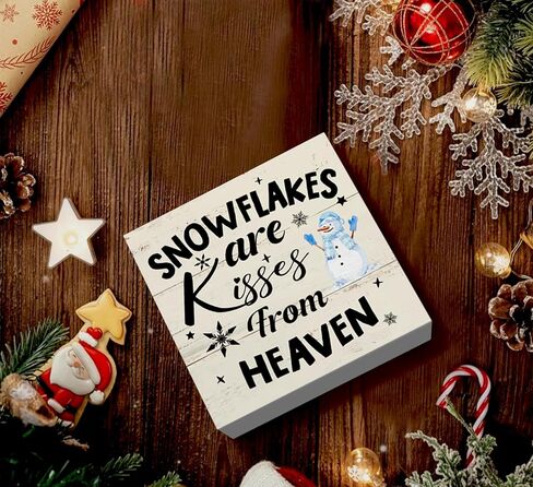 Snowman Winter Table Decorations, Snowflake Decorations, Snowman Christmas Decorations Indoor, Gift Snowman Centerpiece Farmhouse Winter Tabletop Signs 5 x 5 Inch in Kuwait