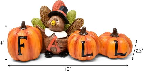 Gift Boutique Thanksgiving Fall Turkey Pumpkin Table Figurine Centerpiece Harvest Autumn Resin Tabletop for Mantle Office Home Party Decorations in Saudi Arabia